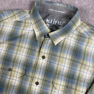 Kuhl Eluxur Plaid Short Sleeve Button Up Shirt Outdoor Casual Small